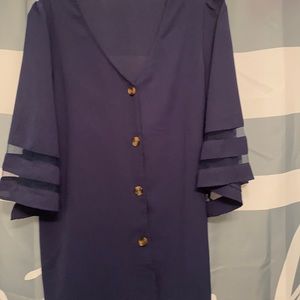 Navy blouse! So cute and professional!